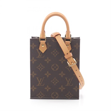 LOUIS VUITTON Petit Sac Plat Hand crossbody bag M81295 Monogram leather Brown