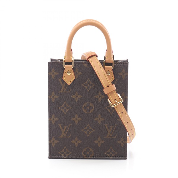 LOUIS VUITTON Petit Sac Plat Hand crossbody bag M81295 Monogram leather Brown