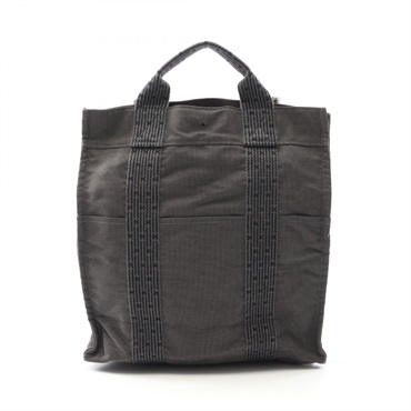 HERMES Herline Ad MM Rucksack Backpack Nylon canvas Gray Used unisex