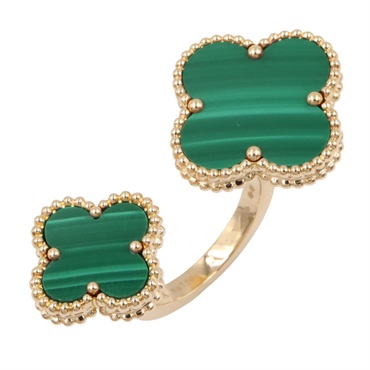 Van Cleef & Arpels Magic Alhambra Entreredor Ring 18KYG Gold Malachite US 7.25