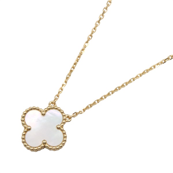 Van Cleef & Arpels Vintage Alhambra Necklace 18KYG Gold Mother of pearl Used