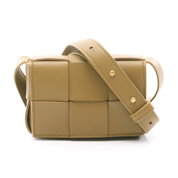 BOTTEGA VENETA CANDY Cassette Mini Shoulder Bag 666688 leather Khaki Used Women