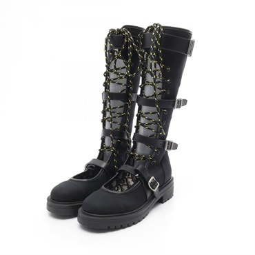 Christian Dior DIORANGER boots leather Fabric Black Yellow Used Women #37D