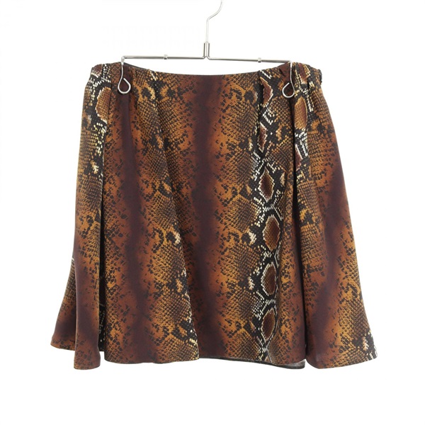 VERSACE Print Mini Skirt Polyester Brown Multicolor Size 38 Used Women