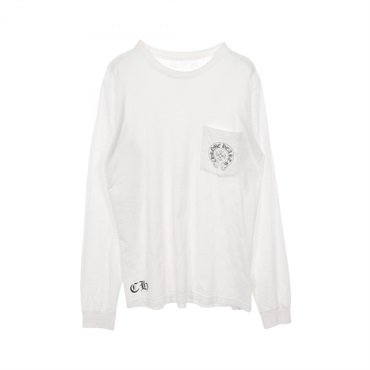 CHROME HEARTS CH Horseshoe Multi Print T-shirt #M long sleeves cotton White Used