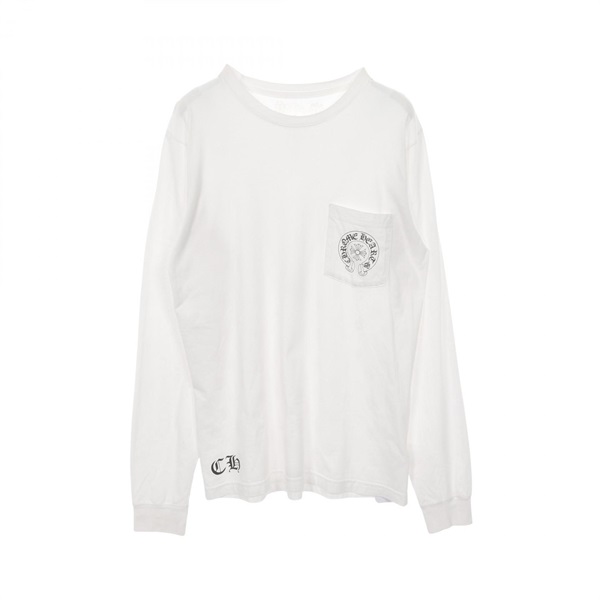 CHROME HEARTS CH Horseshoe Multi Print T-shirt #M long sleeves cotton White Used