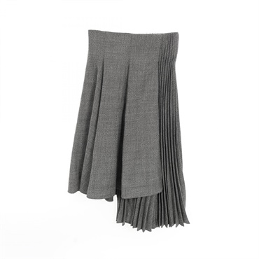 Christian Dior Pleated Midi Skirt 251J51S1186 Wool Gray Size F40 Used Women