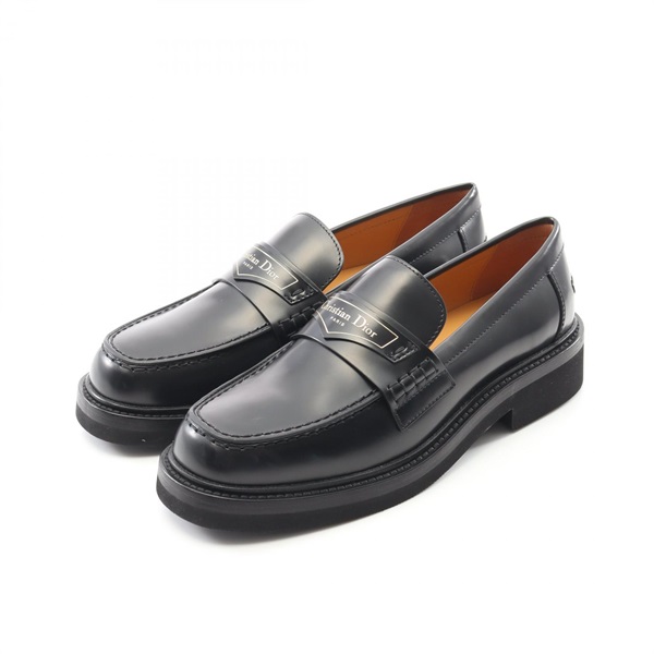 Christian Dior Boy flat loafers shoes leather Black Used Women #36.5
