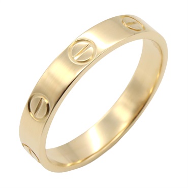 CARTIER Mini Love Ring 18KYG Yellow Gold Used unisex US size #53