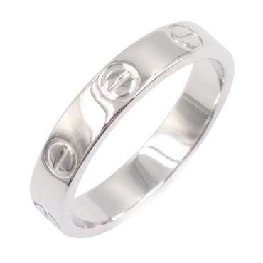 CARTIER Mini Love Ring 18KWG White Gold Used unisex US size 5.75 #51