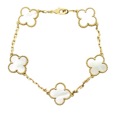 Van Cleef & Arpels Vintage Alhambra Bracelet 18KYG Gold Mother of pearl Used