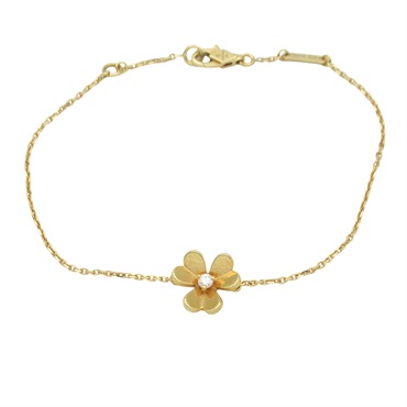 Van Cleef & Arpels Frivole Mini Bracelet 1P Diamond 18KYG Yellow Gold Used Women