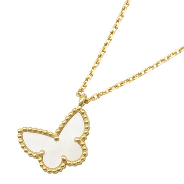 Van Cleef & Arpels Sweet Papillon Necklace 18KYG Gold Mother of pearl White Used