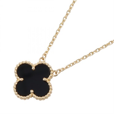 Van Cleef & Arpels Vintage Alhambra Necklace Onyx pendant 18KYG black used