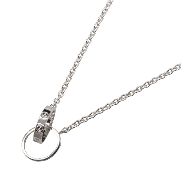 CARTIER Baby Love Necklace Pendant 18KWG White Gold Used unisex