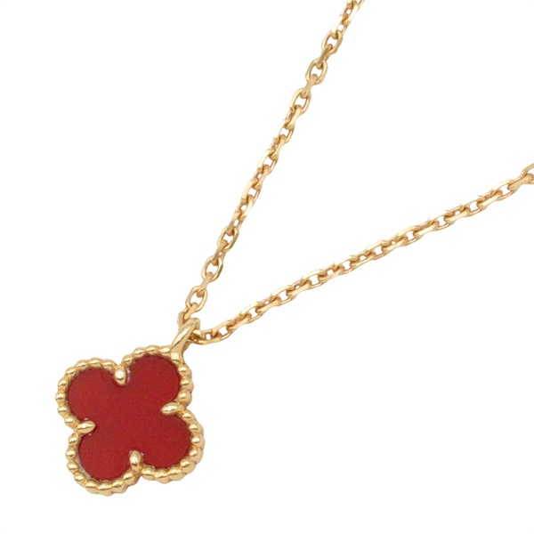 Van Cleef & Arpels Sweet Alhambra Necklace 18KPG Pink Rose Gold carnelian used