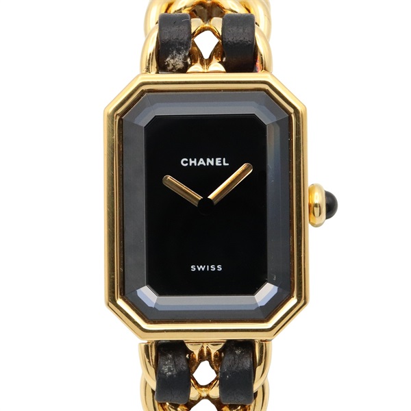 CHANEL Premiere M Wrist Watch H0001 Quartz Gold Plated leather Used Women