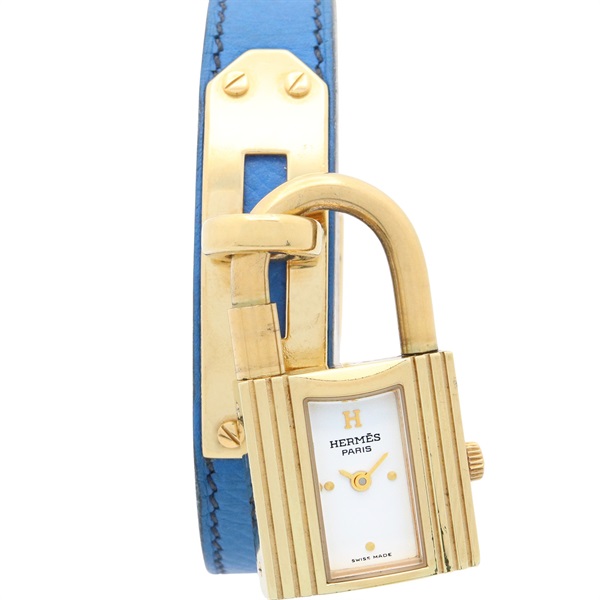 HERMES Kelly Wrist Watch KE1.201 Quartz Gold Plated Leather belt Used Women