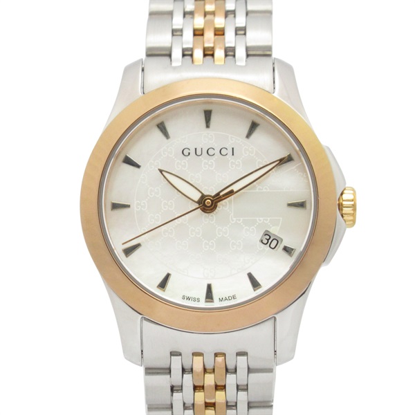 GUCCI G timeless Wrist Watch 126.5 Quartz Gold Plated Stainless Steel Used Women
