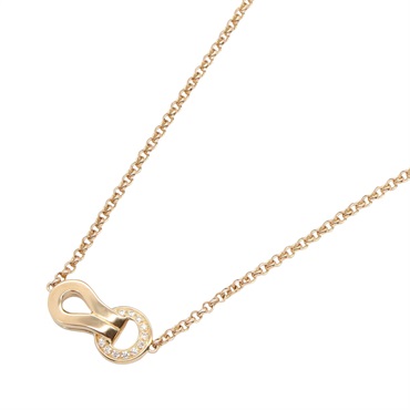 CARTIER Agrafe Diamond Necklace Pendant 18KPG Pink Rose Gold Used women