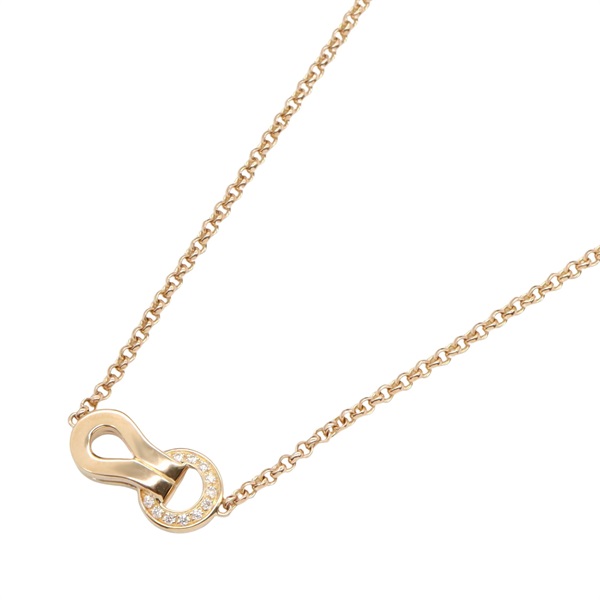 CARTIER Agrafe Diamond Necklace Pendant 18KPG Pink Rose Gold Used women