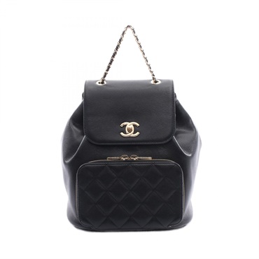 CHANEL Business Affinity Matelasse Rucksack Backpack A93748 Calfskin Black GHW