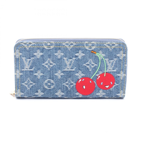 LOUIS VUITTON x Takashi Murakami Zippy Around Wallet M23161 Denim Blue Used LV