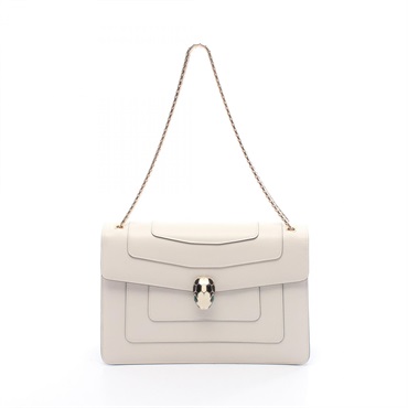 BVLGARI Serpenti Forever Chain Shoulder Bag leather White Used Women GHW