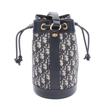 Christian Dior Oblique Backpack Bag M3350UTZQ_M928 canvas leather Navy Gray Used
