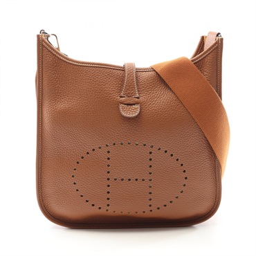 HERMES Evelyne 3 Troyes PM Shoulder Bag B Clemence leather Brown Used SHW