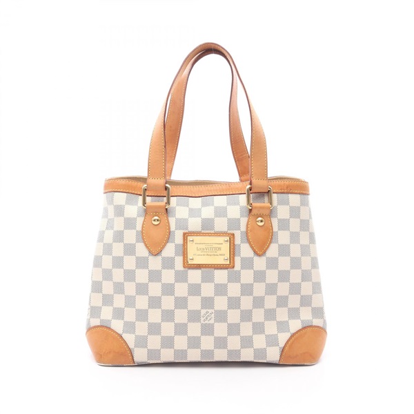 LOUIS VUITTON Hampstead PM Tote shoulder Bag N51207 Damier Azur white Used Women