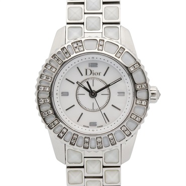 Christian Dior crystal diamond bezel Wrist Watch CD112113 Quartz SS Used mens