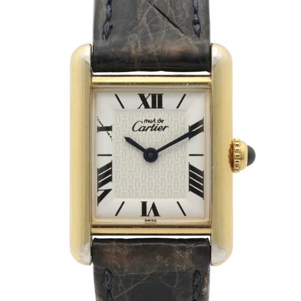 CARTIER Must tank Vermeille SM Wrist Watch W1009654 Quartz GP Used Women