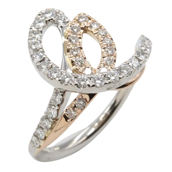 JEWELRY Diamond Ring Pt900 Platinum 18KPG Rose Gold Used Women US size 6