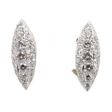 JEWELRY Diamond Clip-on Earrings Pt900 Platinum 14KWG White Gold Used Women