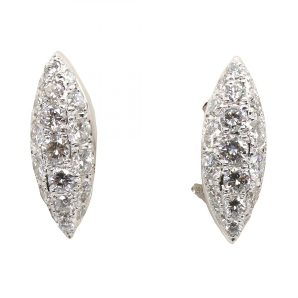 JEWELRY Diamond Clip-on Earrings Pt900 Platinum 14KWG White Gold Used Women