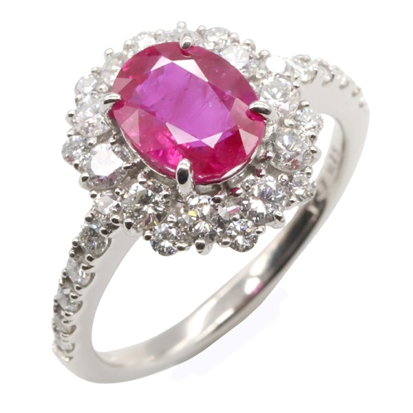 JEWELRY Ruby Diamond Ring Pt950 Platinum Red Used Women US size 6