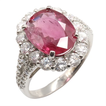 JEWELRY Ruby Diamond Ring Pt950 Platinum Red Used Women US size 6