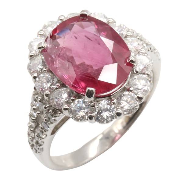 JEWELRY Ruby Diamond Ring Pt950 Platinum Red Used Women US size 6