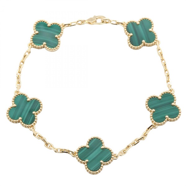 Van Cleef & Arpels Vintage Alhambra Malachite Bracelet 17.5cm VCARL80900 18KYG