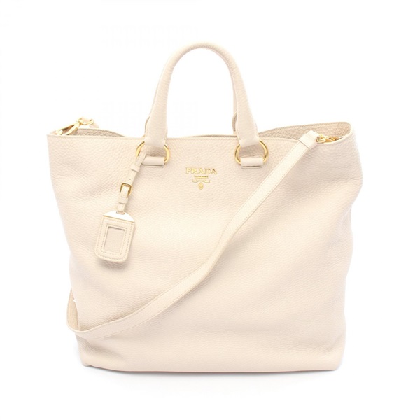 PRADA VIT.DAINO Crossbody Shoulder Hand Tote Bag BN1713 leather Beige Used Women