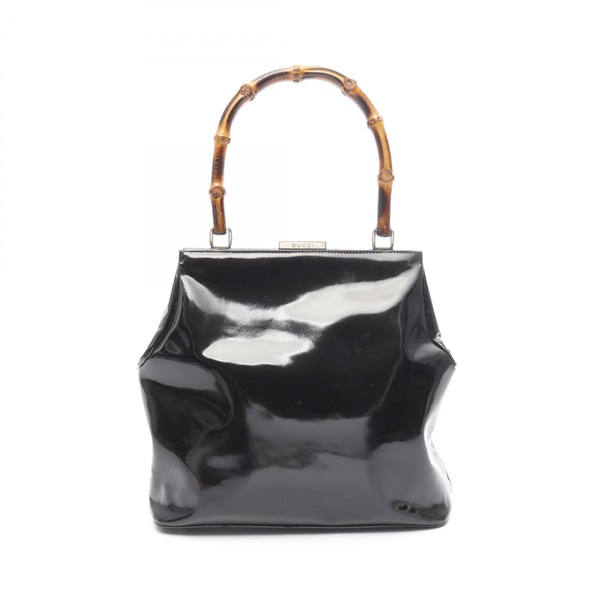 GUCCI Bamboo Handbag 000 781 0295 Patent Leather Black Used Women