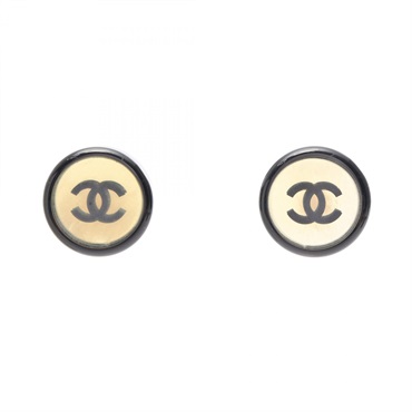 CHANEL COCO Mark clip-on earrings Gold Plated Plastic Used women CC