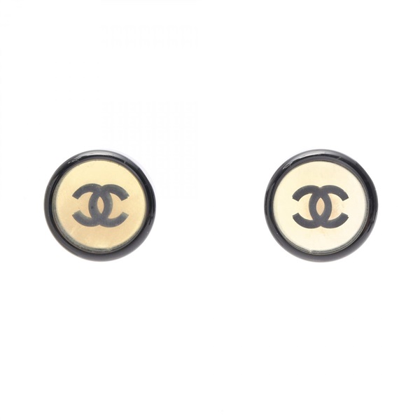 CHANEL COCO Mark clip-on earrings Gold Plated Plastic Used women CC