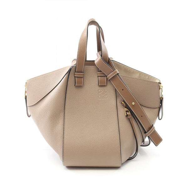 LOEWE Hammock Small 2Way Shoulder Handbag Leather Beige Used Women