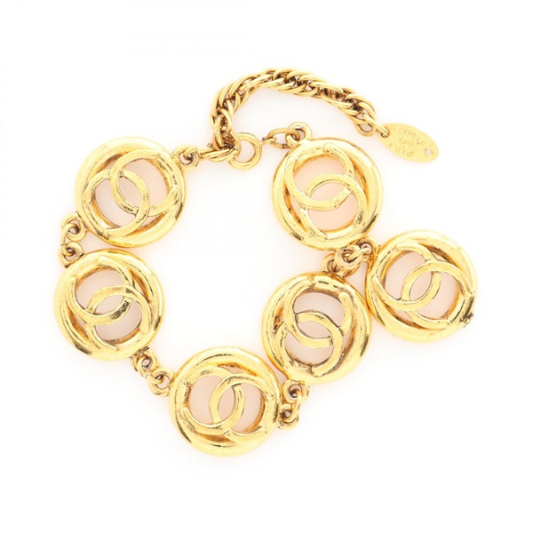 CHANEL COCO Mark Bracelet Gold Plated Used Women CC