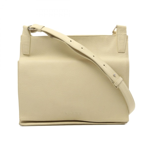 LOEWE Crossbody Shoulder Bag Leather Beige Used Women