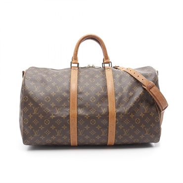 LOUIS VUITTON Keepall Bandouliere 50 Travel Duffle Bag M41416 Monogram Used LV