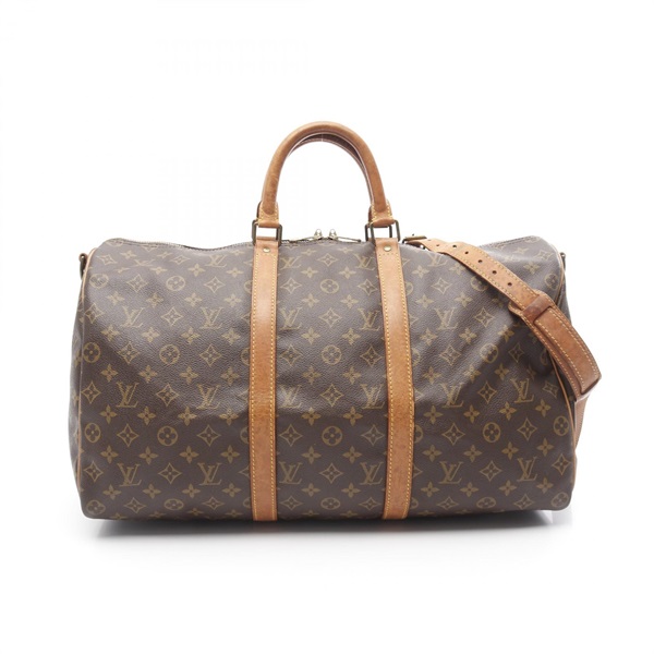 LOUIS VUITTON Keepall Bandouliere 50 Travel Duffle Bag M41416 Monogram Used LV