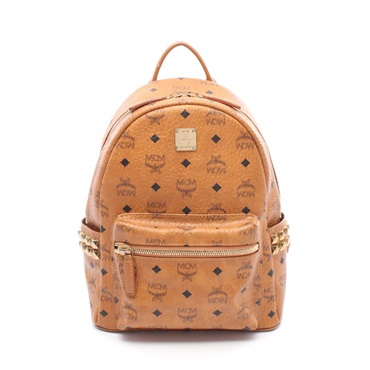 MCM Visetos Rucksack Backpack MMK65VE37CO001 canvas leather Brown Used Women